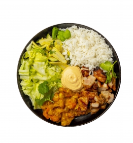 „Burrito bowl" su vištiena ir „Hominy" kukurūzais